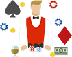 croupier and casino symbols