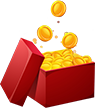 box with golden coins