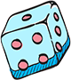 one blue dice